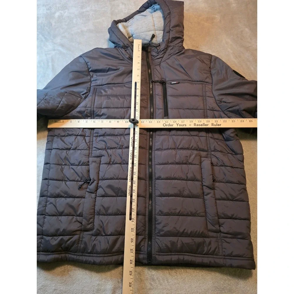 Gerry Special Edition Puffer Jacket Mens XL Gray Hooded Quilted Hiking Gorpcore